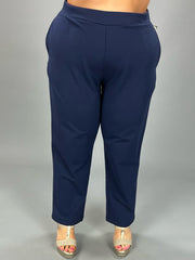 BT-99  M-109  {Monterey Bay} Navy Knit Pants PLUS SIZE PXL