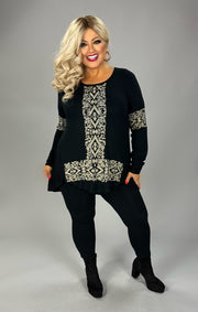 41 SD {Feeling Spunky} VOCAL Black/Gold Top w/ Studs PLUS SIZE XL 2X 3X