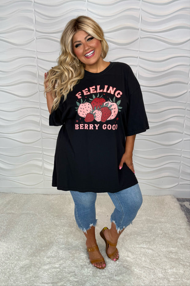 84 GT {Feeling Berry Good} Black Comfort Colors Graphic Tee PLUS SIZE 3X