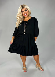 37 SQ {Love Is The Key} Black Tiered Dress PLUS SIZE XL 2X 3X