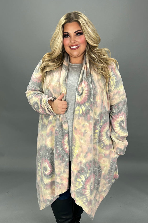Tie dye cardigan plus size cheap