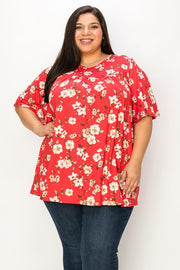41 PSS {Floral Era} Red Floral Top EXTENDED PLUS SIZE 4X 5X 6X