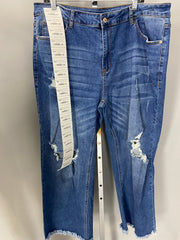 LEG-64 {My Picnic} Medium Blue Distressed Jeans PLUS SIZE 1X 2X 3X