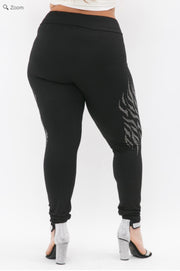 BT-B {On The Right Side} VOCAL Black Leggings w/Studs PLUS SIZE 1X 2X 3X