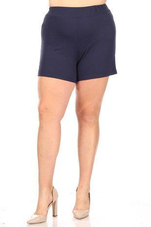 BT-H {Make Yourself Comfy} Navy Buttersoft Shorts PLUS SIZE XL 2X 3X