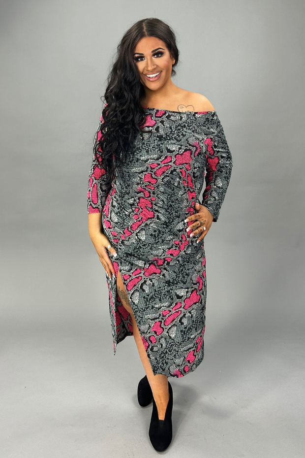 Snakeskin maxi dress plus size 2025
