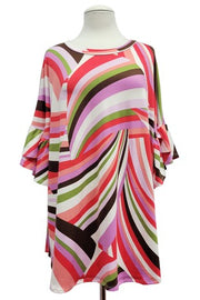 100 PSS {Off The Charts} Lavender/Red Print Top EXTENDED PLUS SIZE 2X 3X 4X  TRUE TO SIZE!!