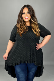 14 SD {Something To Celebrate} Black Hi/Low Tunic w/Studs PLUS SIZE 1X 2X 3X