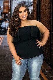 71 OS-A {Midnight Desires} SALE O/S Black Top Plus Size 1X 2X 3X