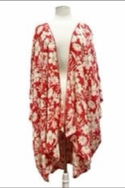 53 OT-C {Let Love In}  SALE! Red/Ivory Floral Kimono  PLUS SIZE XL 2X 3X 4X 5X