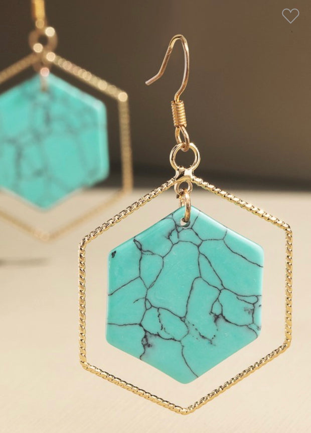 EARRINGS {Island Elegance} Turquoise Gold  Earrings