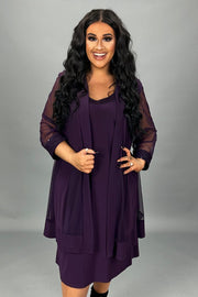 93-SQ {R&M Richards} Purple 2pc. Semi-Formal Dress