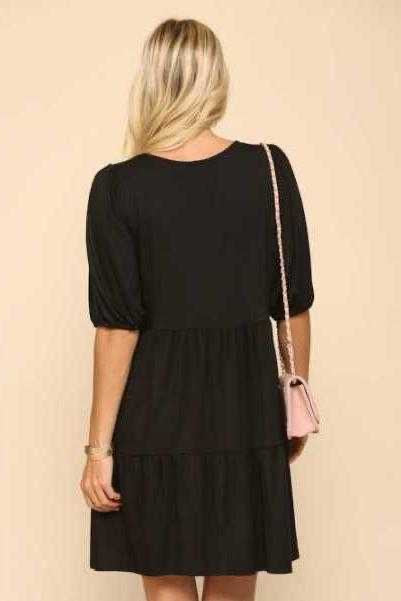 37 SQ {Love Is The Key} Black Tiered Dress PLUS SIZE XL 2X 3X