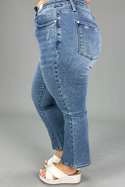 BT-99 {Judy Blue} MId-Rise Cropped Bootcut Jeans PLUS SIZE 14 16