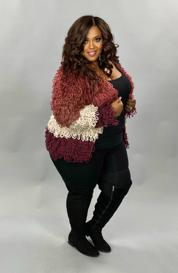 23 OT-C {Think It Over} Mauve Plum Cardigan SALE!! PLUS SIZE XL/2X 2X/3X