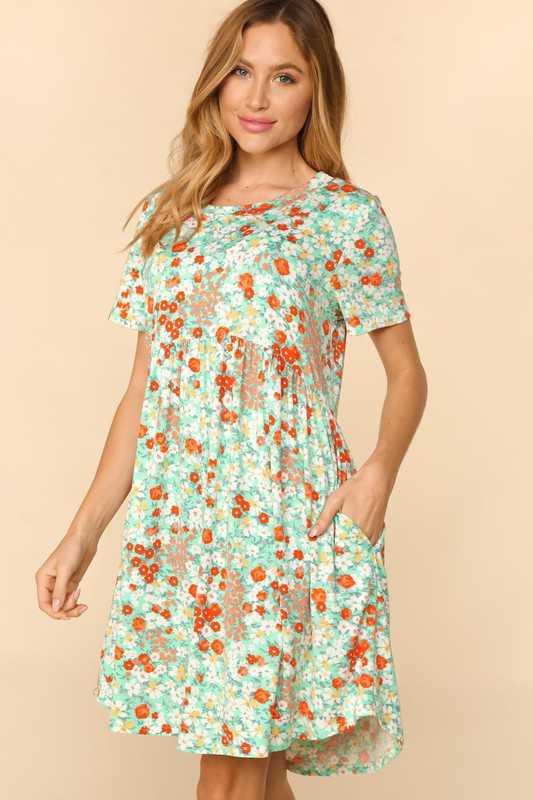 29 PSS {Forever Chic} Mint Floral Babydoll Dress PLUS SIZE XL 2X 3X