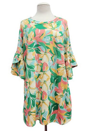43 PSS {So Appealing} Green Floral Print Top EXTENDED PLUS SIZE 4X 5X 6X