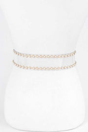 BELTS {A Clear View} Cream Faux Pearl Transparent Belt PLUS SIZE