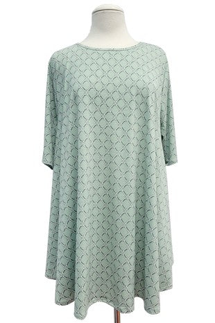47 PSS {Chained To Fashion} Mint Chain Print Top EXTENDED PLUS SIZE 3X 4X 5X