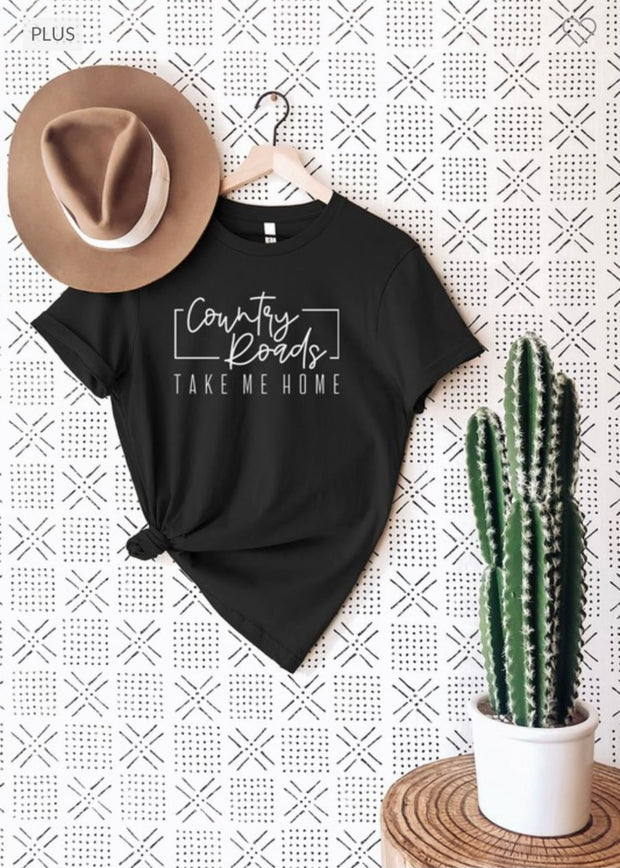 86 GT-X {Country Roads Take Me Home} Black Graphic Tee PLUS SIZE 3X