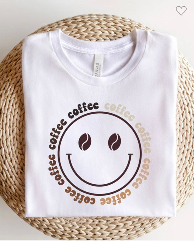 24 GT-V {Coffee Smiley} Ivory Graphic Tee PLUS SIZE 3X