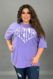 88 GT {Be Kind Heart} Violet Comfort Colors Graphic Tee PLUS SIZE 3X