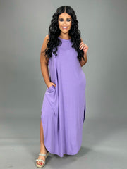 LD-L {Adoration} LAVENDER Sleeveless Maxi Dress PLUS SIZE 1X 2X 3X