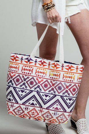 ACCESSORIES {Right On Cue} Ivory Mix Ethnic Bag