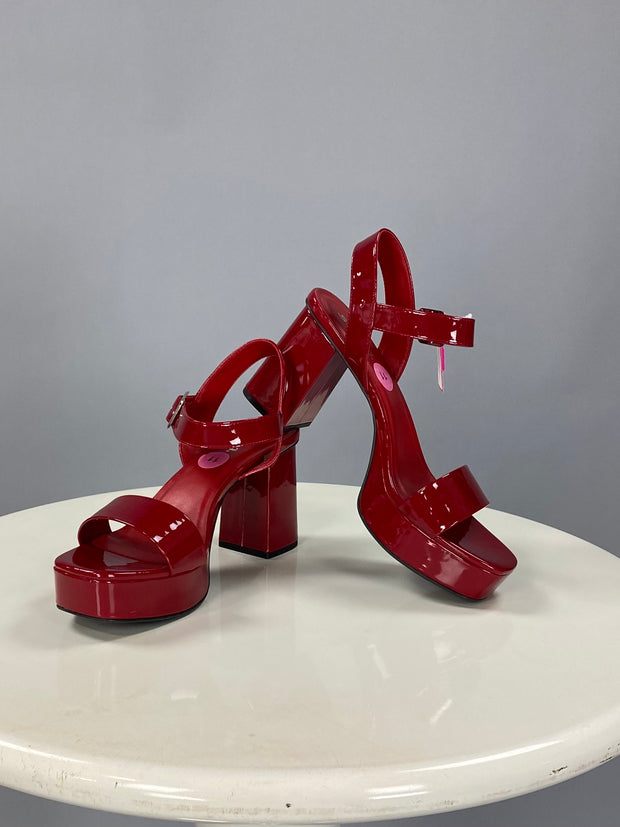 SHOES {Marilyn Monroe} Red Chunky Heel Platform Shoes
