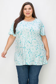27 PSS {Feels Real To Me} Mint Floral Top EXTENDED PLUS SIZE 4X 5X 6X