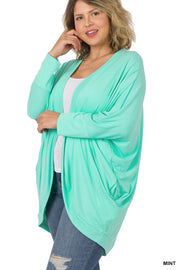 25 OT {Fetchingly Cute} Mint Cardigan w/Pockets PLUS SIZE 1X 2X 3X