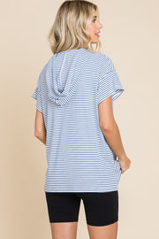 18 HD {Lines Connected} Blue Stripe Print Hoodie PLUS SIZE 1X 2X 3X