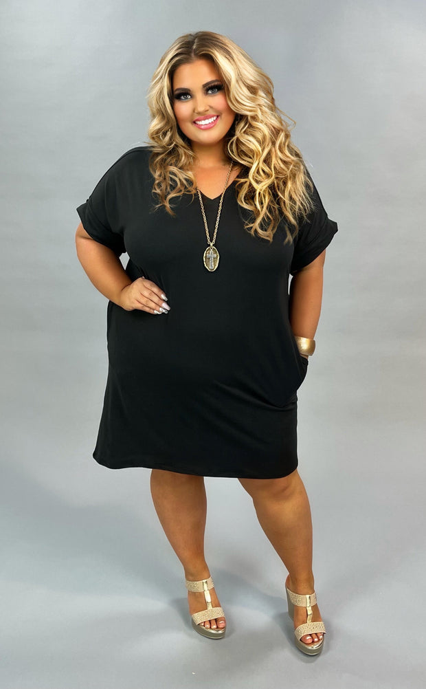 65 SSS-V {Midnight Special} SALE!! Solid Black Tunic w Pockets PLUS SIZE 1X 2X 3X