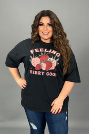 84 GT {Feeling Berry Good} Black Comfort Colors Graphic Tee PLUS SIZE 3X