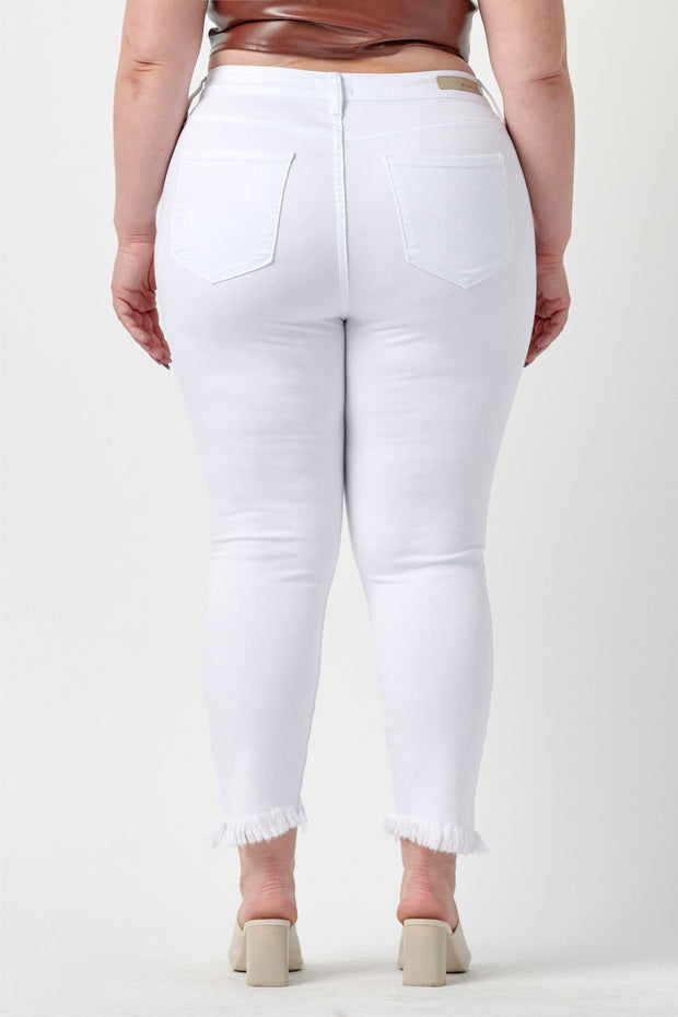 BT-I {Ms Cello} White Cropped Skinny Jeans  EXTENDED PLUS SIZE 14 16 18 20 22