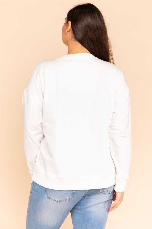 GT-L {That Is The Life I Love} Ivory Sweatshirt Black Stitching SALE!!!