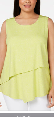 SV-A/M-109 {Alfani} Green Print Overlay Top Retail $65.50 ***SALE***