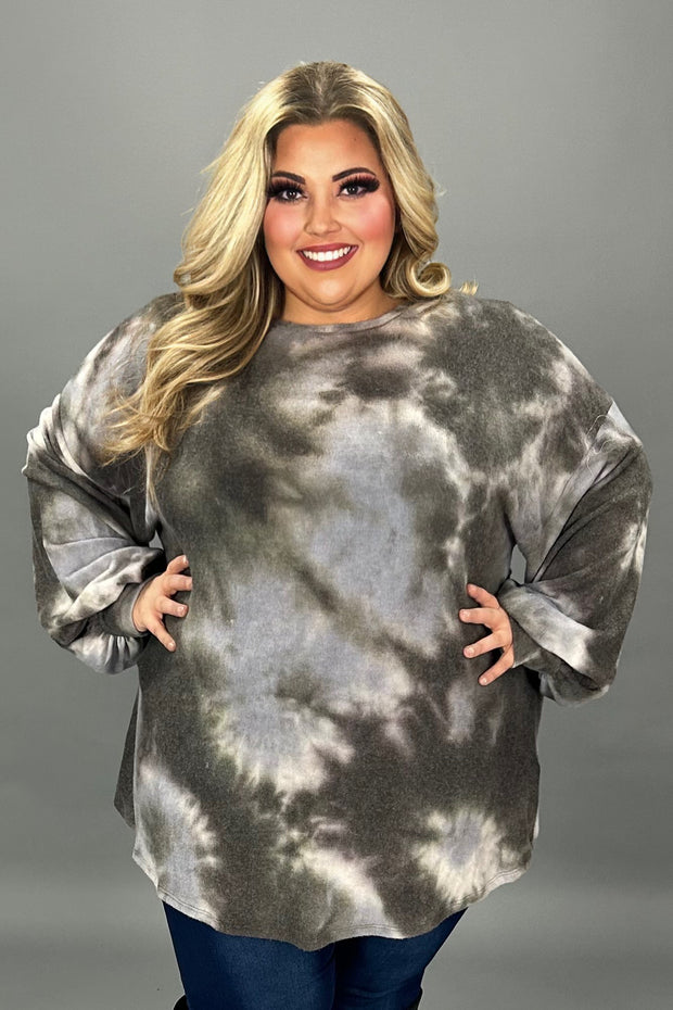 31 PLS {Live For Tie Dye} Charcoal Tie Dye Tunic EXTENDED PLUS SIZE 3X 4X 5X