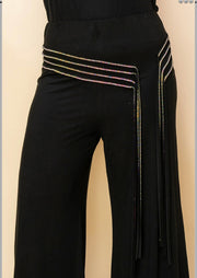 BT-R {Vocal Found My Forever} Black Dress Pants w/Stud Fringe PLUS SIZE XL 2X 3X