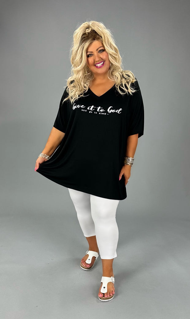 18 GT-A {Give It To God} Black V-Neck Graphic Tee PLUS SIZE 1X 2X 3X