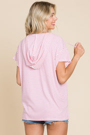 17 HD {Lines Connected} Pink Stripe Print Hoodie PLUS SIZE 1X 2X 3X