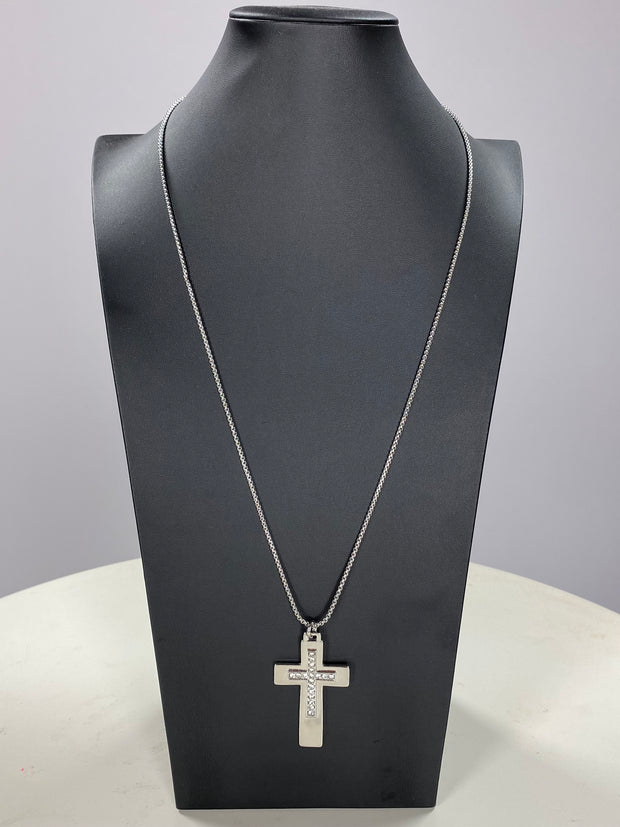 NECKLACE SET {About The Cross} Silver Necklace & Earring Set