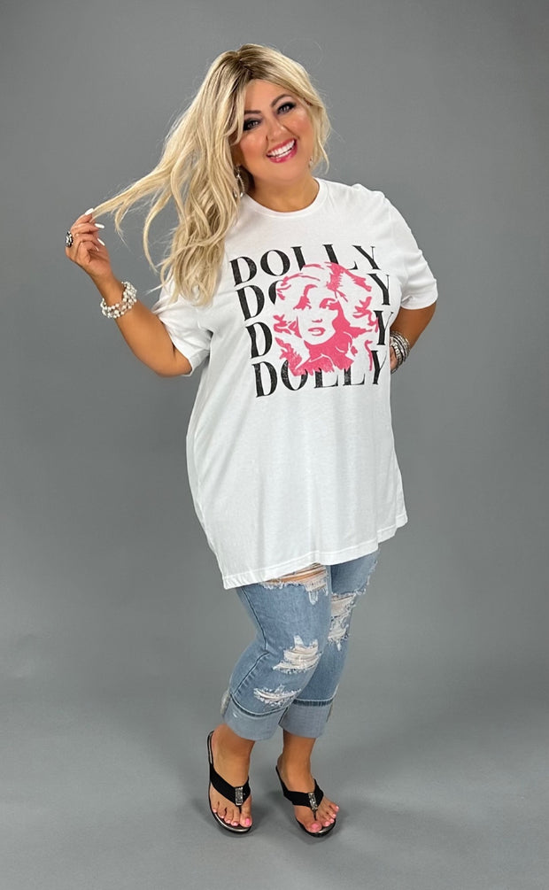76 GT-S {Dolly Dolly Dolly} White/Black Print Graphic Tee PLUS SIZE XL 2X 3X