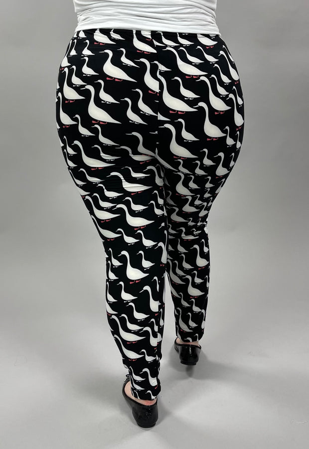 LEG-57 {Come Fly With Me} Black Bird Print Leggings