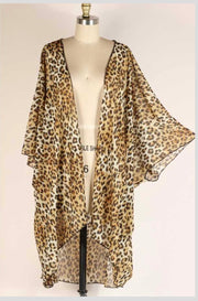 55 OT {Leopard Attack} Leopard Print Kimono EXTENDED PLUS SIZE 3X 4X 5X