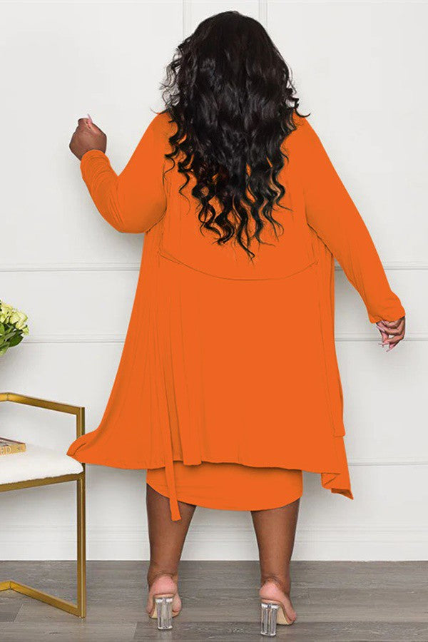 22 SET {Front Page Fashion} Orange Tank Dress & Cardigan EXTENDED PLUS SIZE 4X