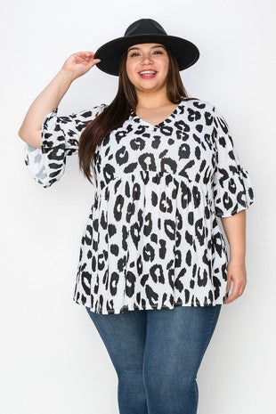 73 PSS {Ready For A Change} Black/White Leopard Tunic EXTENDED PLUS SIZE 3X 4X 5X