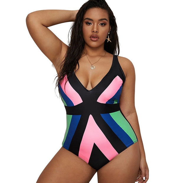 SWIM-R {Surf City} Black Tankini Swimsuit EXTENDED PLUS SIZE 4X