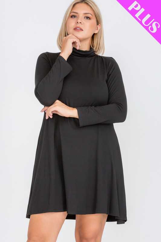 89 SLS {Doing Life Right} Black Turtleneck Dress PLUS SIZE 1X 2X 3X