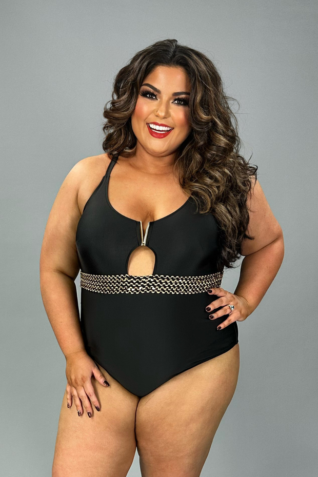 Plus size gold deals swimsuit